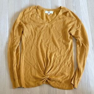 V-Neck Mustard Sweater